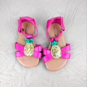 American Eagle Glitter Pineapple Pink Sandals